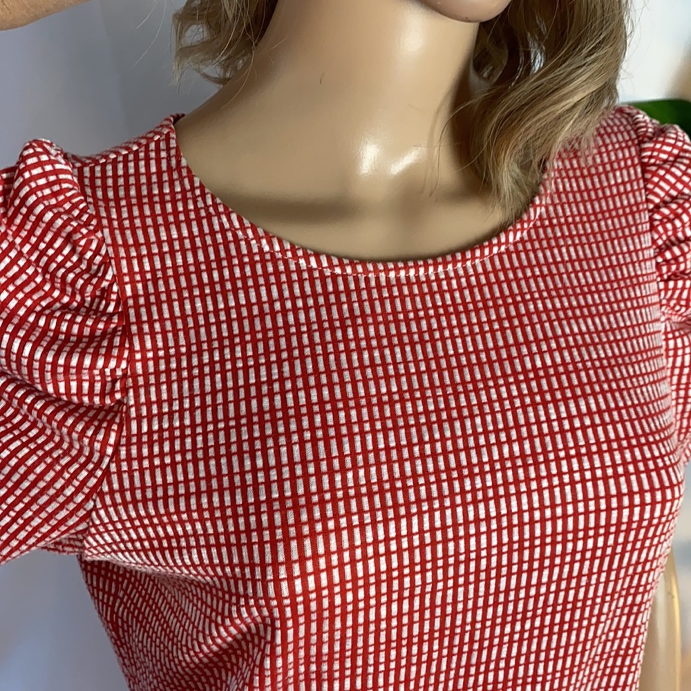 W5 Red/White Rouched Sleeve - Picture 6 of 8
